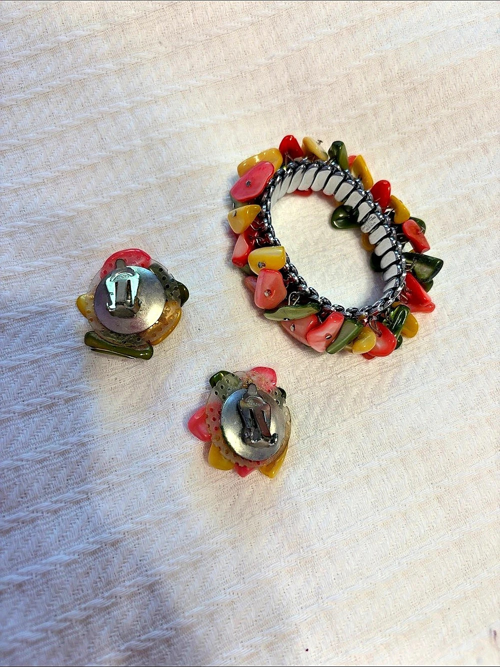 Multicolor Beaded Bracelet & Earrings Set